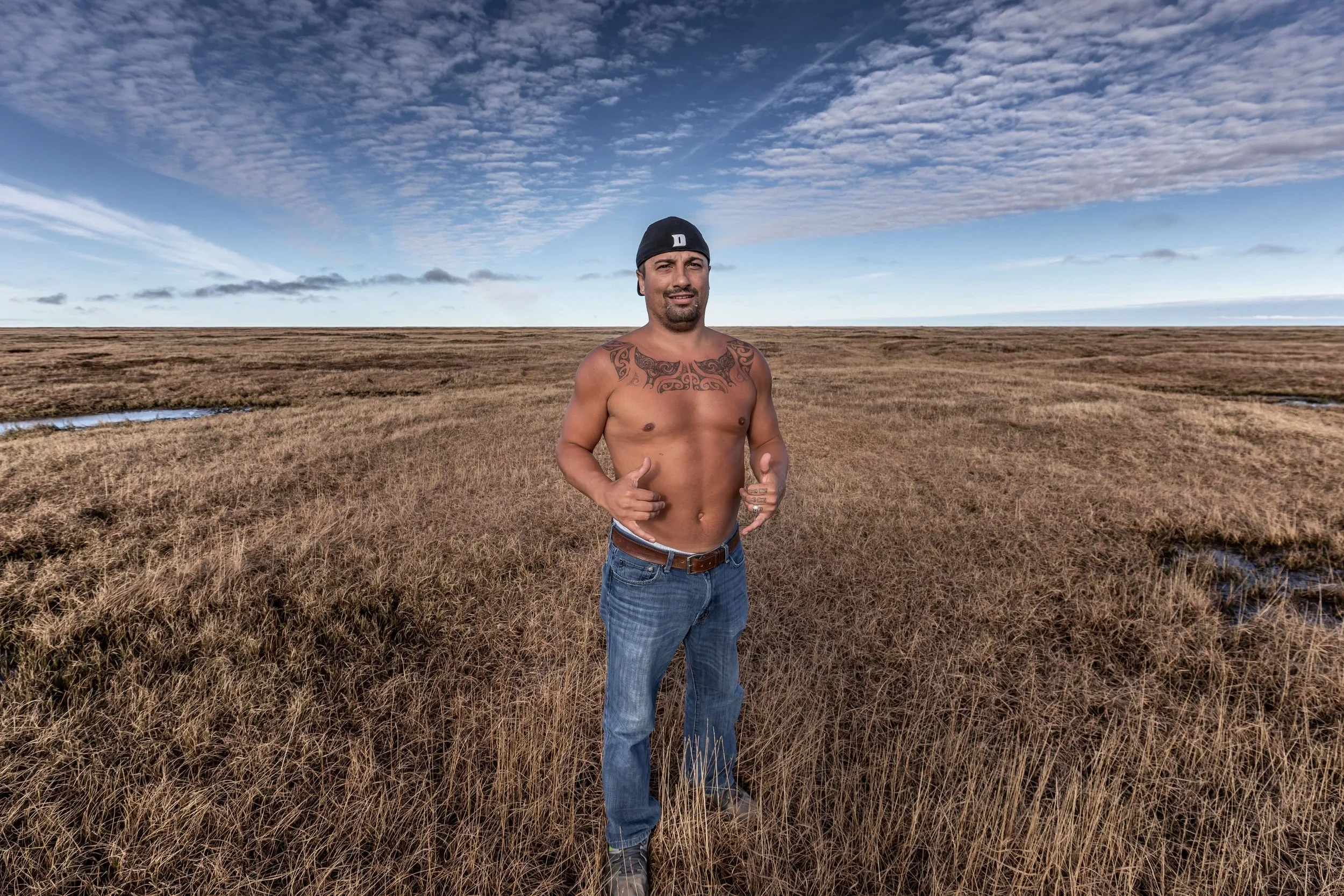 Iñupiaq whaler Qaiyaan Harcharek on the coastal plain.