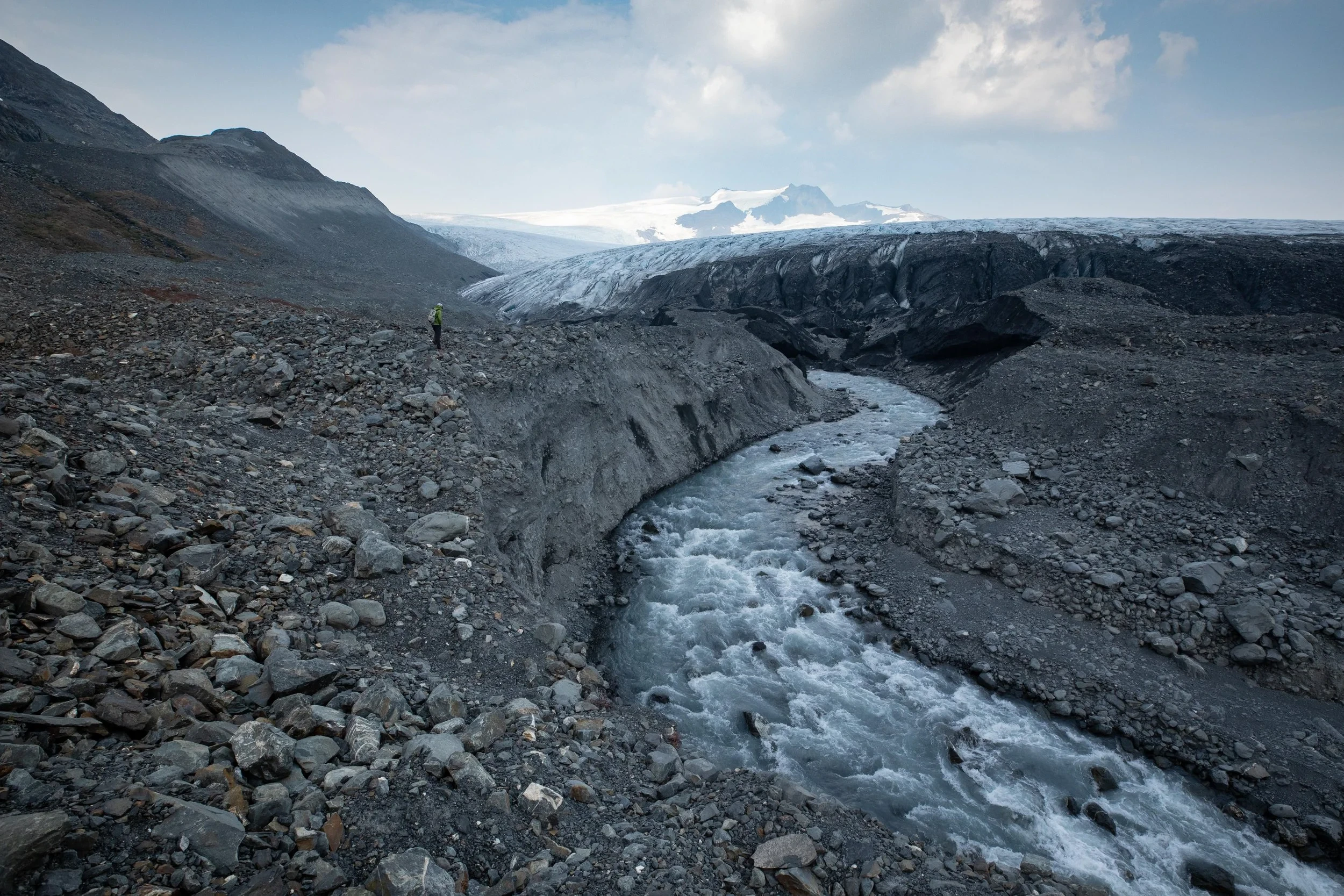 Scientist Louis Sass, Wolverine Glacier.