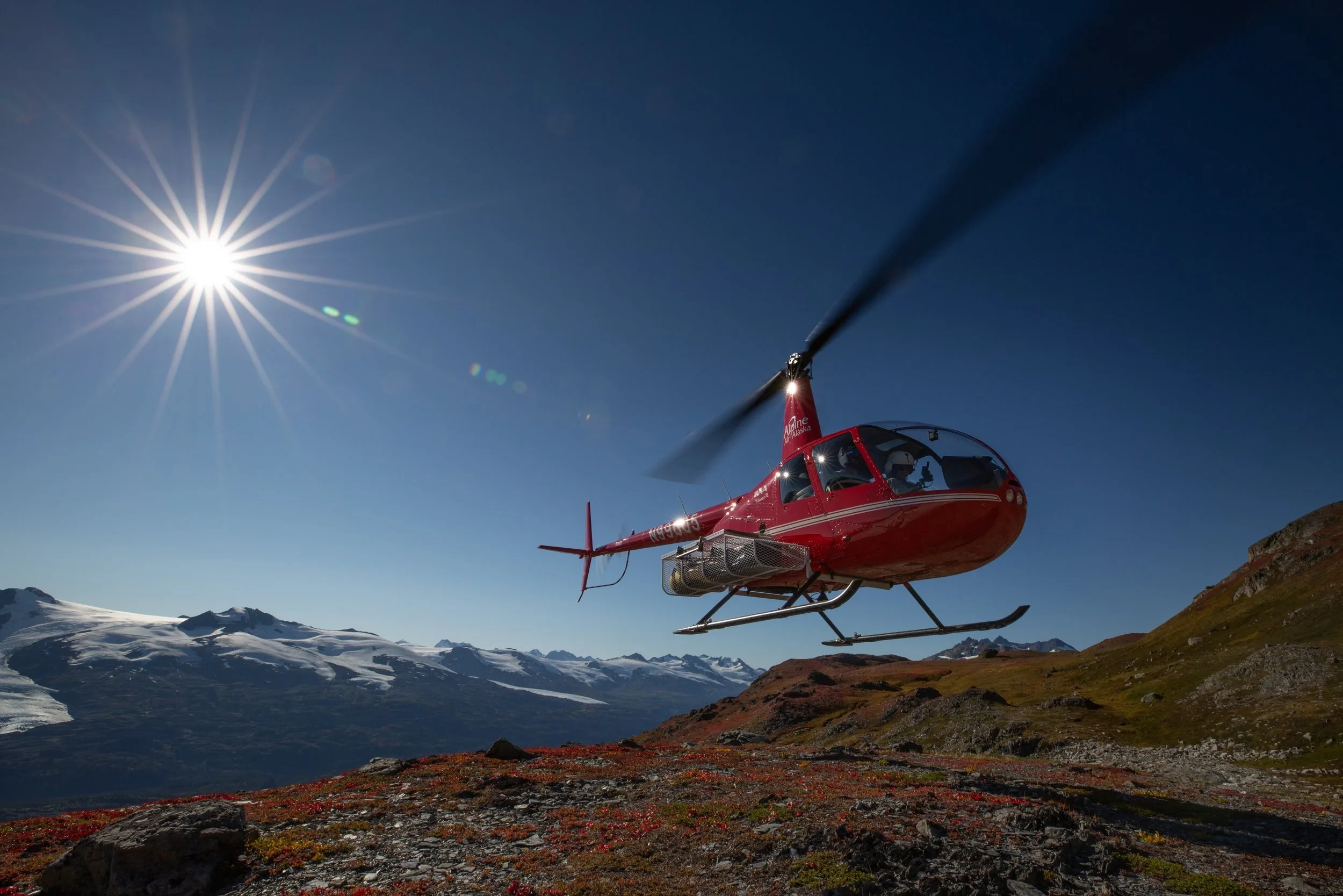 Flying scientific gear to Wolverine Glacier.