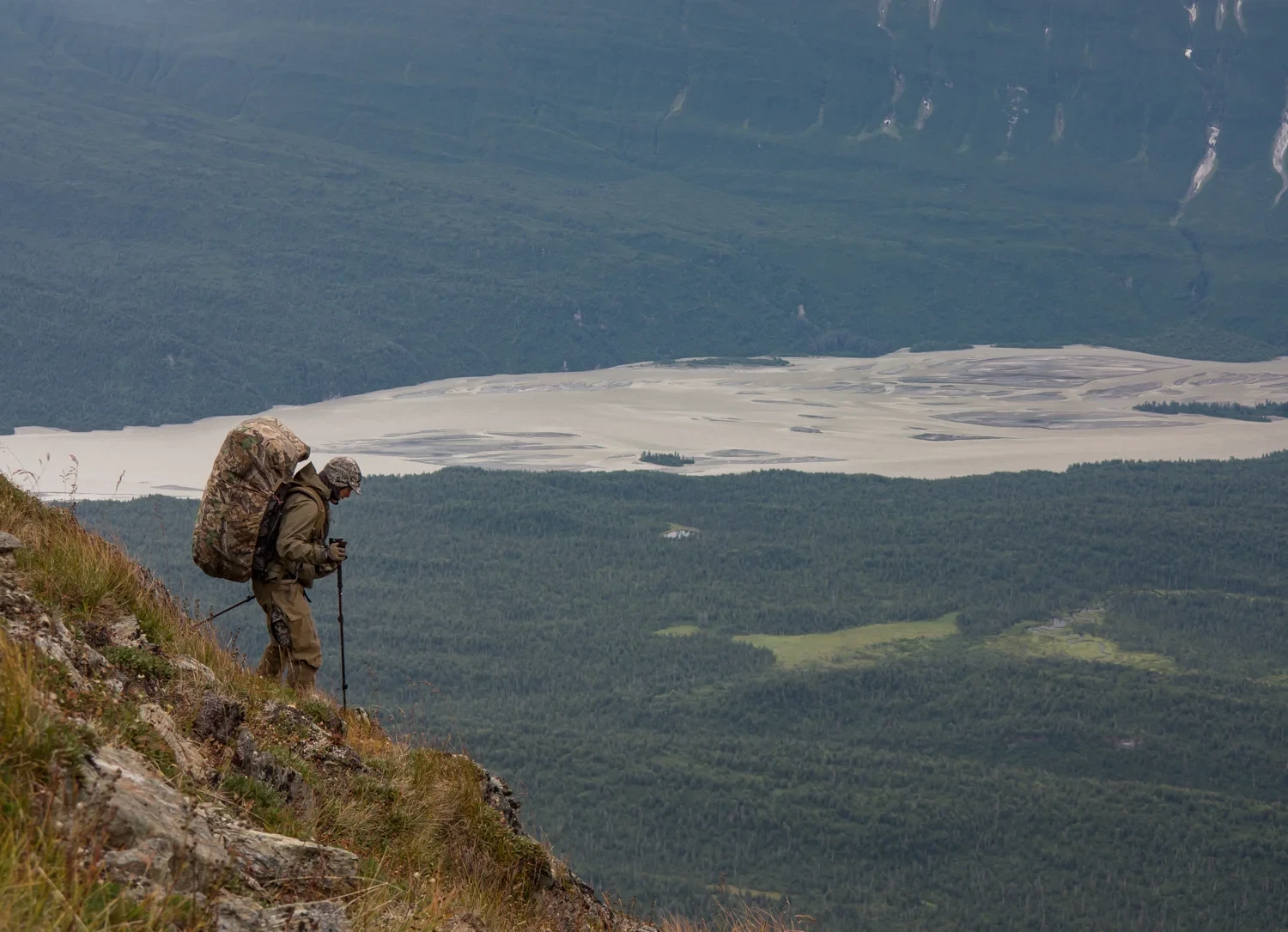 Climbing scene in the Chugach Mountains.