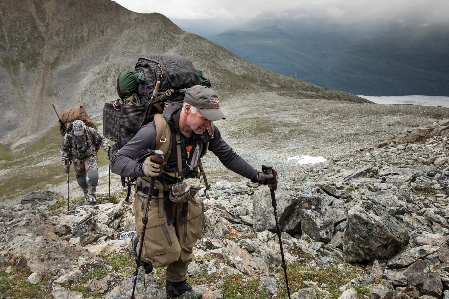 Climbing scene in the Chugach Mountains.