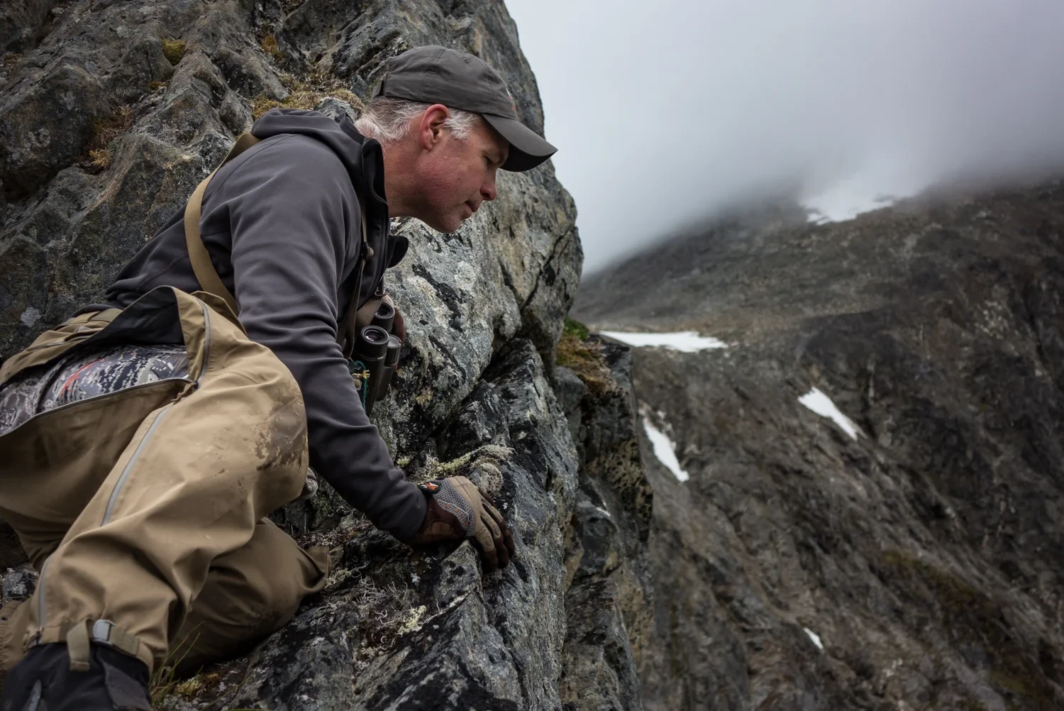 Climbing scene in the Chugach Mountains.