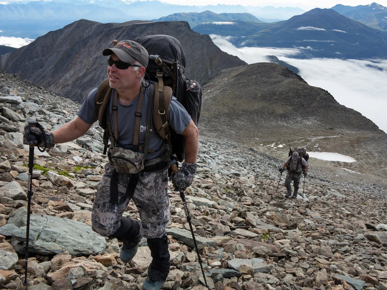 Climbing scene in the Chugach Mountains.