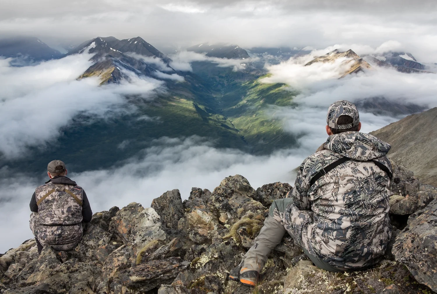 Climbing scene in the Chugach Mountains.