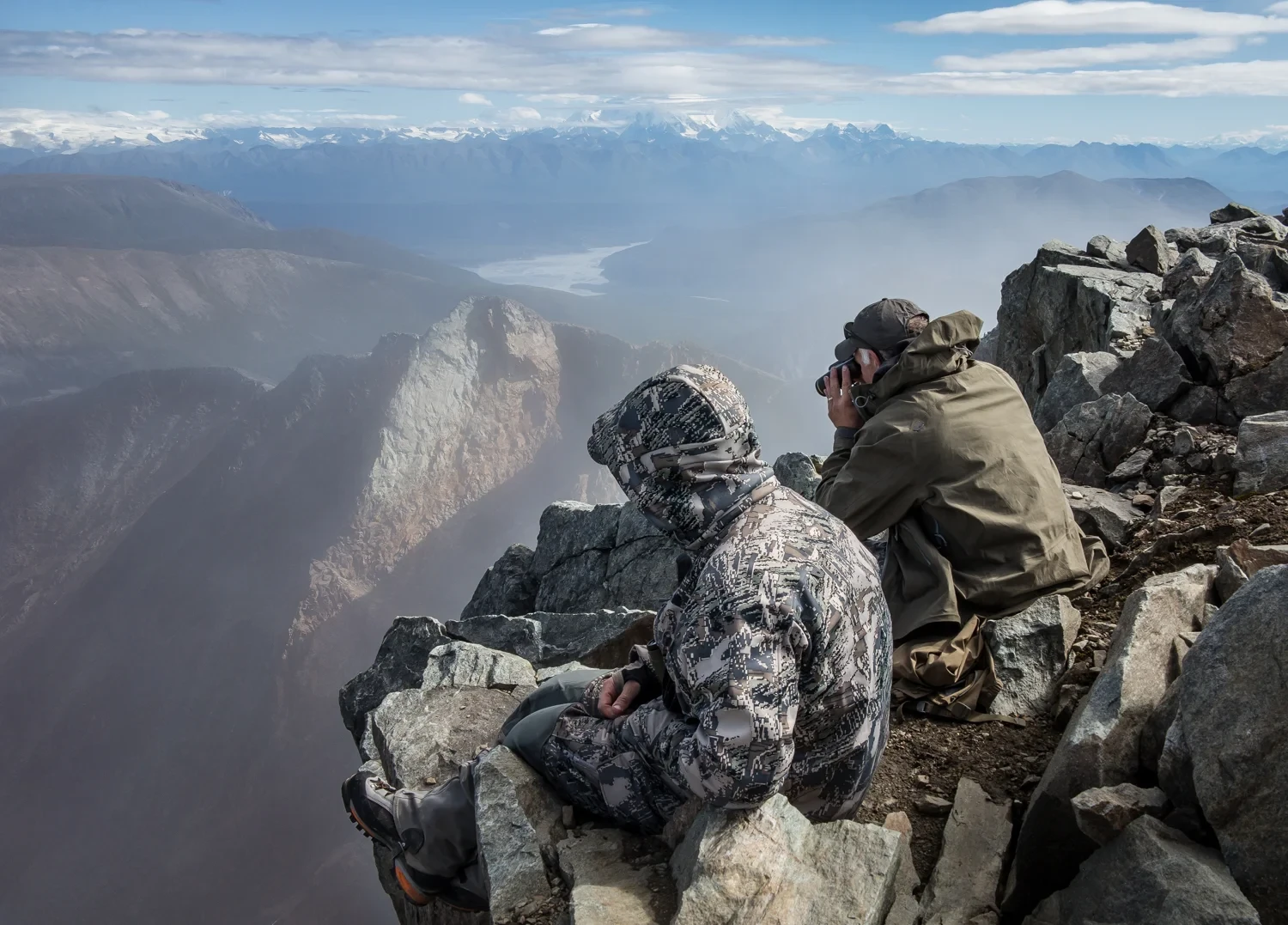 Steve Johnson and a client in the Chugach.