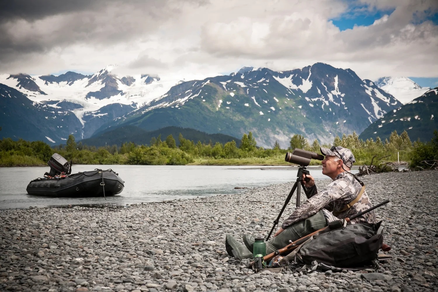 Climbing scene in the Chugach Mountains.