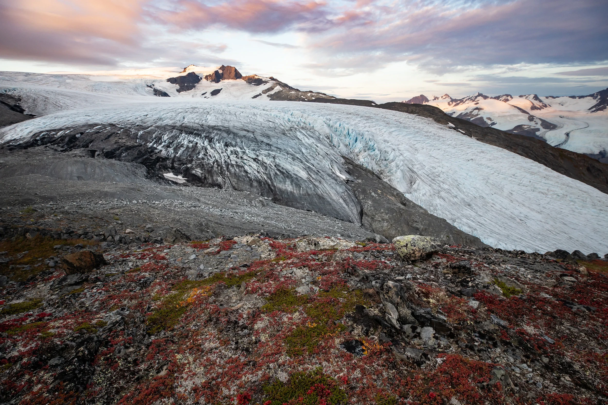Glacier and landscape changes in Alaska.